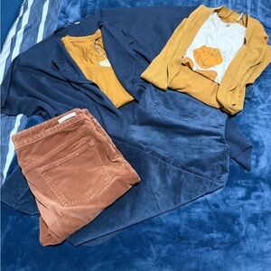 💙💛 Anthropologie Blue and Mustard Outfit Set